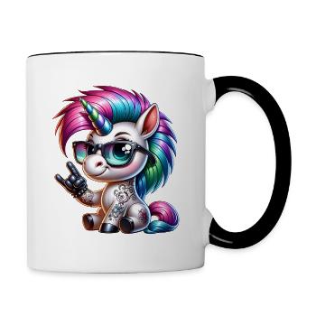 Punk Rock - Ich bin alt aber Punk ist nicht tot - Tasse zweifarbig - Weiß/Schwarz - Rechts