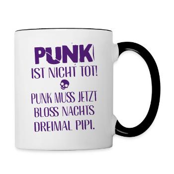 Punk Rock - I'm old but punk is not dead - Contrasting Mug - white/black - Right