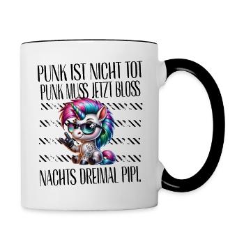 Punk Rock - I'm old but punk is not dead - Contrasting Mug - white/black - Right