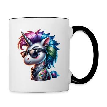 Punk Rock - I'm old but punk is not dead - Contrasting Mug - white/black - Right