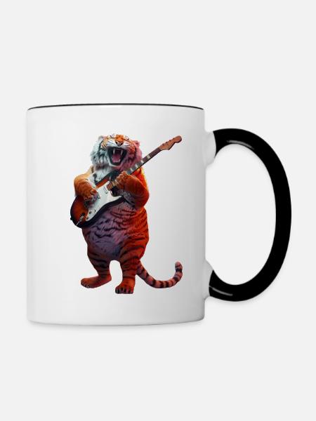 Tiger - Tasse zweifarbig - Weiß/Schwarz