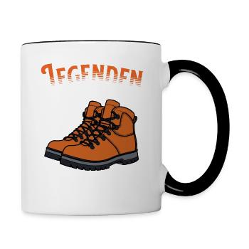 Legenden altern nicht sie gehen Wandern - Tasse zweifarbig - Weiß/Schwarz - Rechts