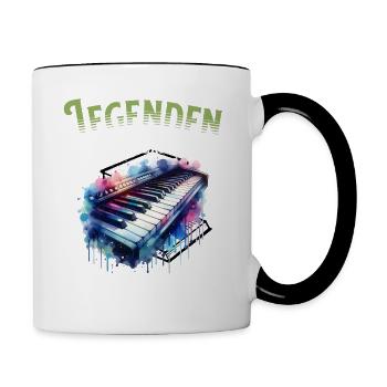 Legenden altern nicht sie gehen Klavier - Tasse zweifarbig - Weiß/Schwarz - Rechts