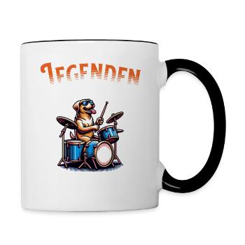 Legenden altern nicht sie gehen Schlagzeug - Tasse zweifarbig - Weiß/Schwarz - Rechts