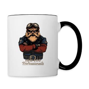 Biker Opa Motorrad IBU 800 Professionals Onkel - Tasse zweifarbig - Weiß/Schwarz - Rechts