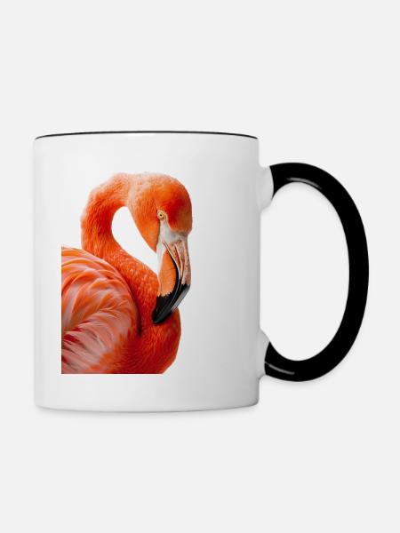 Flamingo - Tasse zweifarbig - Weiß/Schwarz