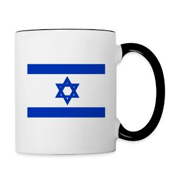 Etudes du drapeau d’Israël - Mug contrasté - blanc/noir - Droite
