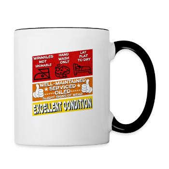 65 years old Vintage 1960 women & men Birthday - Tasse zweifarbig - Weiß/Schwarz - Rechts