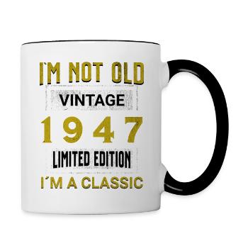 Birthday 78 years old I'm not old I ́m classic - Contrasting Mug - white/black - Right