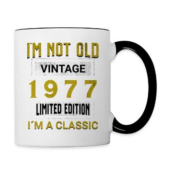Birthday 48 years old I'm not old I ́m classic - Contrasting Mug - white/black - Right