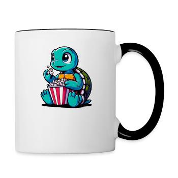 Slow down and snack up - Contrasting Mug - white/black - Right