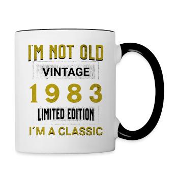 Birthday 42 years old I'm not old I ́m classic - Contrasting Mug - white/black - Right