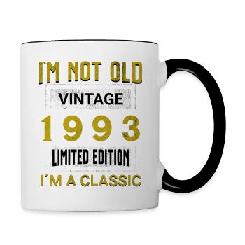 Birthday 32 years old I'm not old I ́m classic - Contrasting Mug - white/black - Right