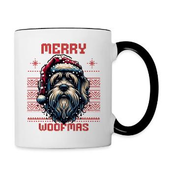 Père Noël Chien Noël Hommes et femmes - Mug contrasté - blanc/noir - Droite