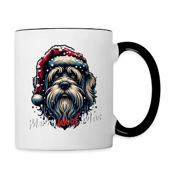 Père Noël Chien Noël Hommes et femmes - Mug contrasté - blanc/noir - Droite