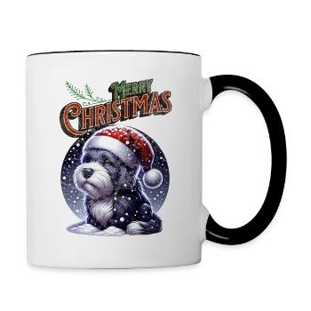 Père Noël Chien Noël Hommes et femmes - Mug contrasté - blanc/noir - Droite