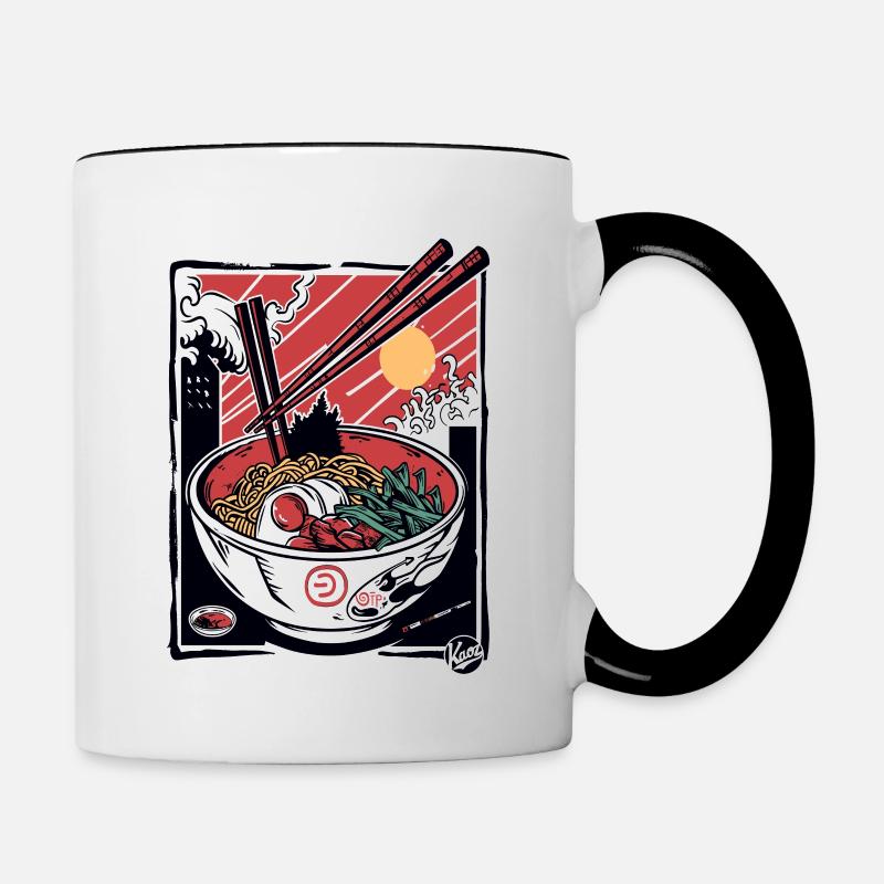 Attaque des bâtonnets de ramen - Mug contrasté - blanc/noir