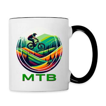 MTB Bike - Contrasting Mug - white/black - Right