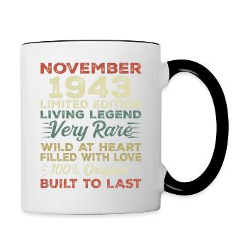 Legend Since November 1943 Born November 1943 - Contrasting Mug - white/black - Right