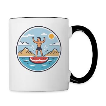 Honolulu Hawaii USA - Tasse zweifarbig - Weiß/Schwarz - Rechts
