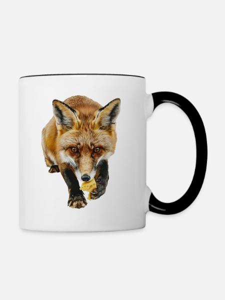 Fuchs - Tasse zweifarbig - Weiß/Schwarz
