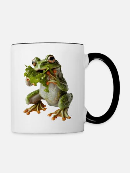Frosch - Tasse zweifarbig - Weiß/Schwarz