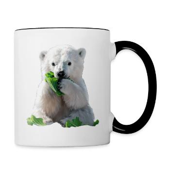 Ours blanc - Mug contrasté - blanc/noir - Droite