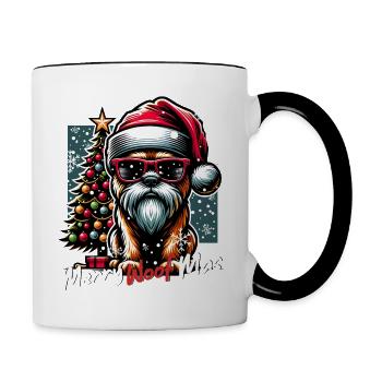 Père Noël Chien Noël Hommes et femmes - Mug contrasté - blanc/noir - Droite