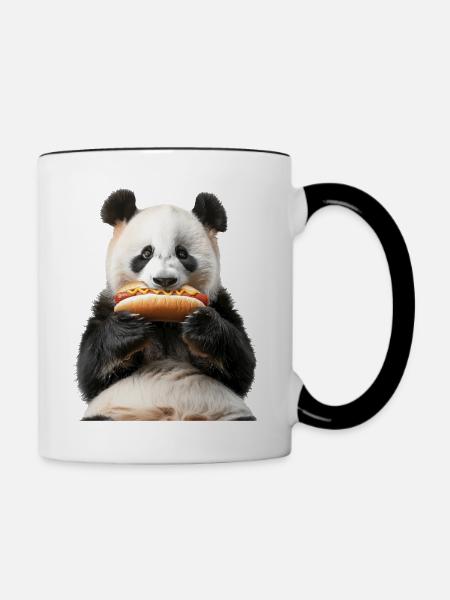 Panda - Tasse zweifarbig - Weiß/Schwarz