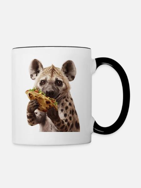 Hyäne - Tasse zweifarbig - Weiß/Schwarz