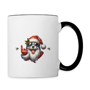 Père Noël Chien Noël Hommes et femmes - Mug contrasté - blanc/noir - Droite