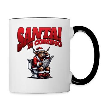 Père Noël Noël Hommes et femmes - Mug contrasté - blanc/noir - Droite