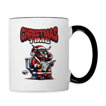 Santa Claus Christmas Men & Women - Contrasting Mug - white/black - Right