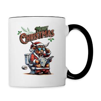 Père Noël Noël Hommes et femmes - Mug contrasté - blanc/noir - Droite