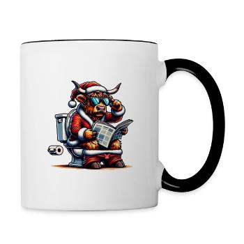 Père Noël Noël Hommes et femmes - Mug contrasté - blanc/noir - Droite