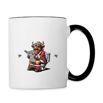 Père Noël Noël Hommes et femmes - Mug contrasté - blanc/noir - Droite