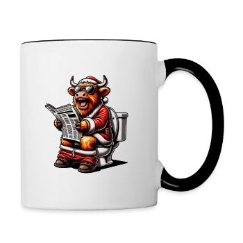 Père Noël Noël Hommes et femmes - Mug contrasté - blanc/noir - Droite