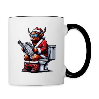 Père Noël Noël Hommes et femmes - Mug contrasté - blanc/noir - Droite