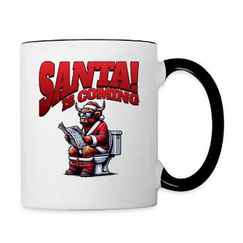 Santa Claus Christmas Men & Women - Contrasting Mug - white/black - Right