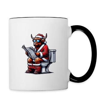Père Noël Noël Hommes et femmes - Mug contrasté - blanc/noir - Droite