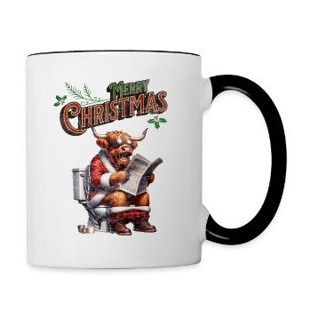 Père Noël Noël Hommes et femmes - Mug contrasté - blanc/noir - Droite