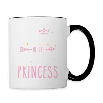 Mom Of The Birthday Princess Girls Funny Birthday - Mug contrasté - blanc/noir - Droite