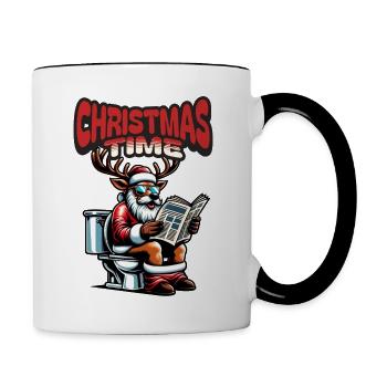Père Noël Noël Hommes et femmes - Mug contrasté - blanc/noir - Droite