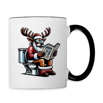 Père Noël Noël Hommes et femmes - Mug contrasté - blanc/noir - Droite