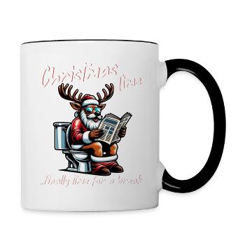 Santa Claus Christmas Men & Women - Contrasting Mug - white/black - Right