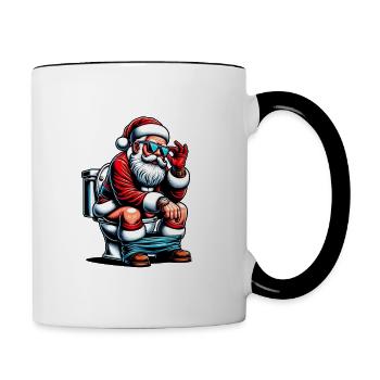 Père Noël Noël Hommes et femmes - Mug contrasté - blanc/noir - Droite