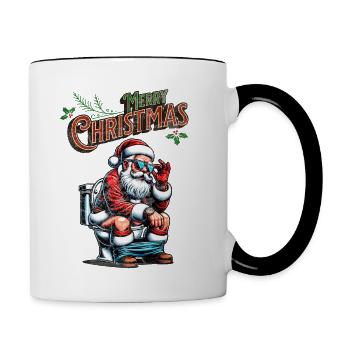Santa Claus Christmas Men & Women - Contrasting Mug - white/black - Right