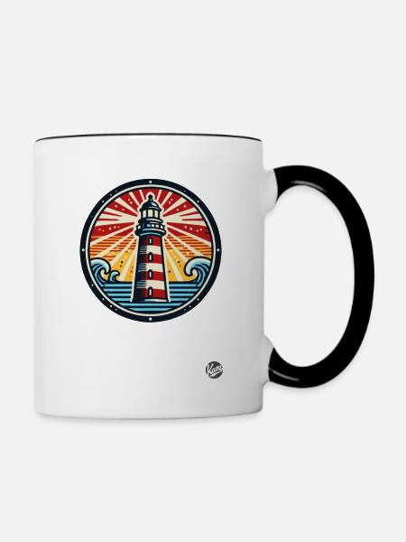 Der wundervolle Leuchtturm - Tasse zweifarbig - Weiß/Schwarz