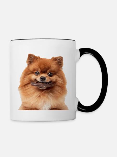 Zwergspitz - Tasse zweifarbig - Weiß/Schwarz