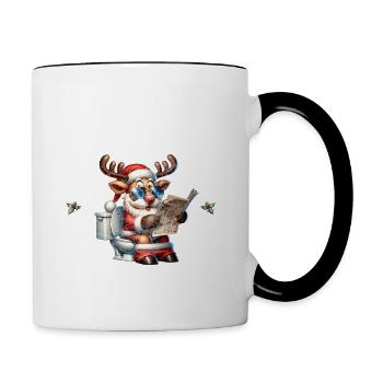 Santa Claus Christmas Men & Women - Contrasting Mug - white/black - Right